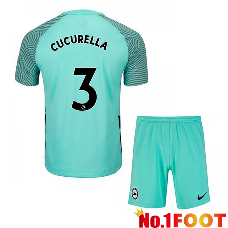 Brentford FC (CUCURELLA 3) Kids Away Jersey Green 2021/22