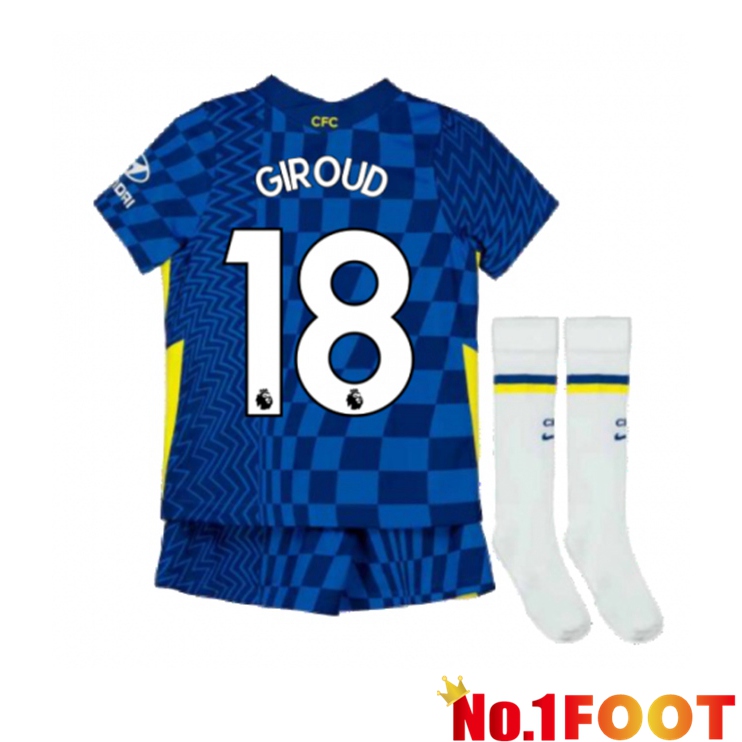 FC Chelsea (GIROUD 18) Kids Home Jersey Blue 2021/2022