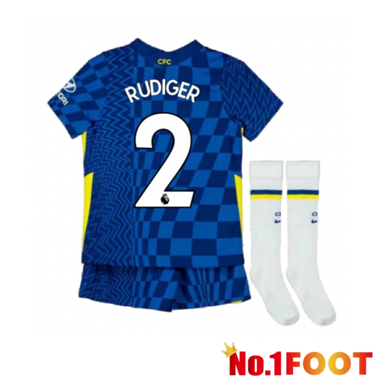 FC Chelsea (RÜDIGER 2) Kids Home Jersey Blue 2021/2022