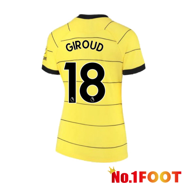 FC Chelsea (GIROUD 18) Womens Away Jersey Yellow 2021/2022