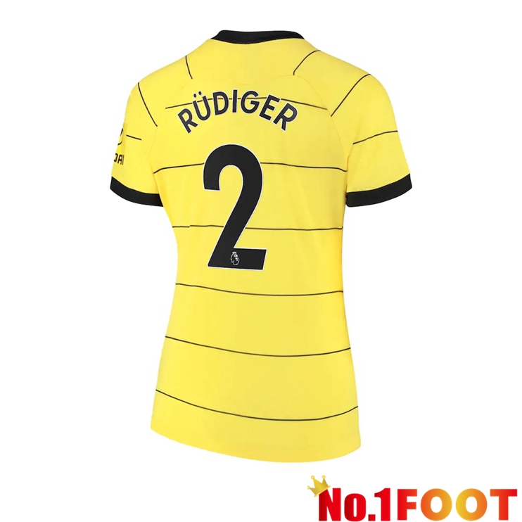 FC Chelsea (RÜDIGER 2) Womens Away Jersey Yellow 2021/2022