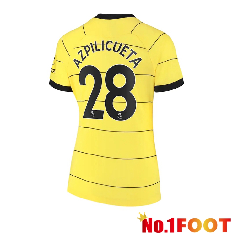 FC Chelsea (AZPILICUETA 28) Womens Away Jersey Yellow 2021/2022