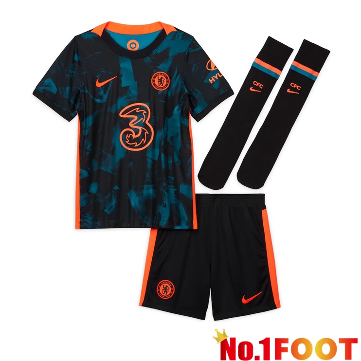 FC Chelsea Kids Third Jersey Green/Black 2021/2022