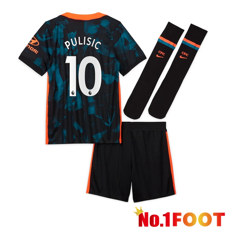 FC Chelsea (PULISIC 10) Kids Third Jersey Green/Black 2021/2022