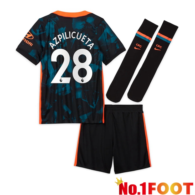 FC Chelsea (AZPILICUETA 28) Kids Third Jersey Green/Black 2021/2022