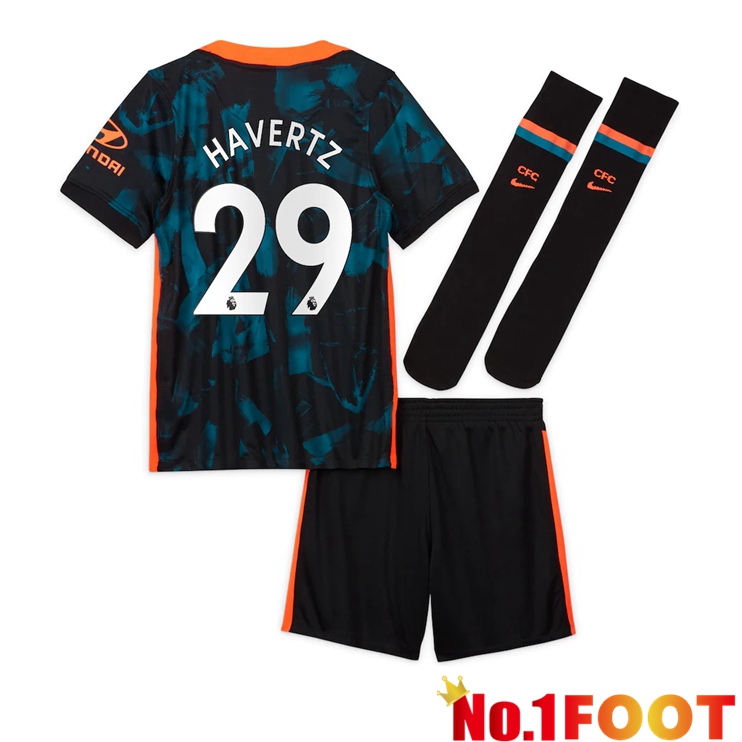 FC Chelsea (HAVERTZ 29) Kids Third Jersey Green/Black 2021/2022