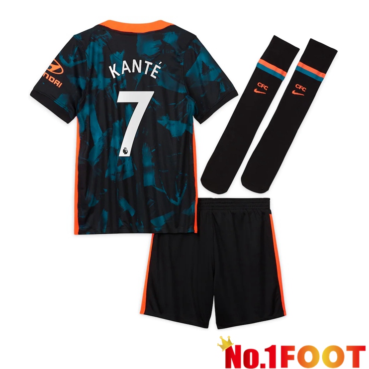 FC Chelsea (KANTE 7) Kids Third Jersey Green/Black 2021/2022