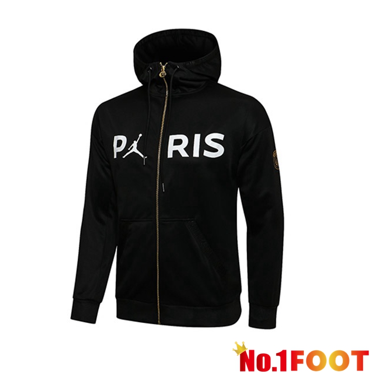 Jordan PSG Training Jacket Hoodie Black White 2021/2022