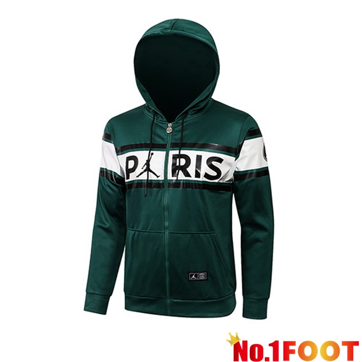 Jordan PSG Training Jacket Hoodie Green White 2021/2022