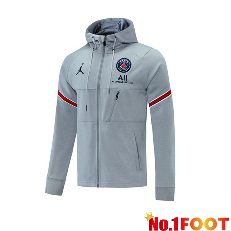 Jordan PSG Training Jacket Hoodie Grey 2021/2022