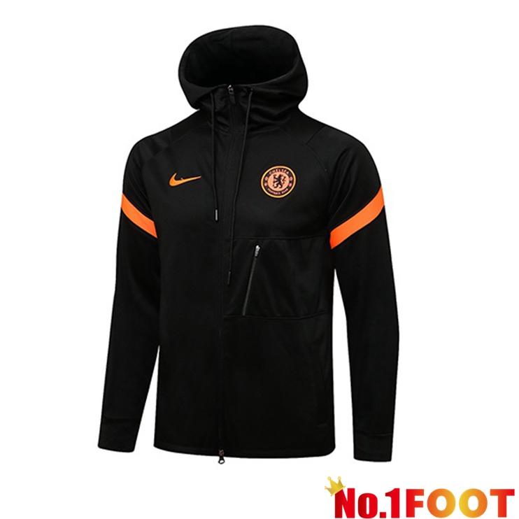 FC Chelsea Training Jacket Hoodie Black 2021/2022