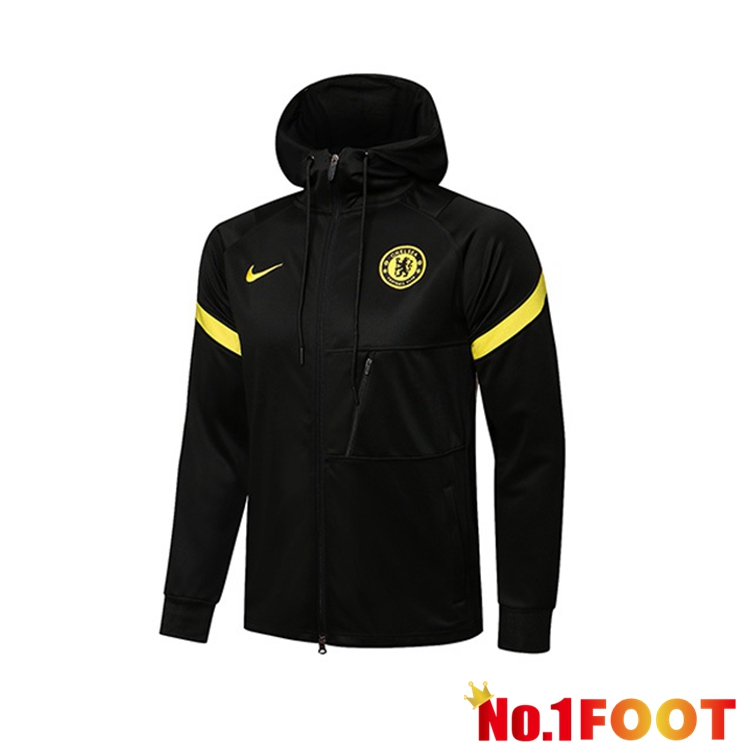 FC Chelsea Training Jacket Hoodie Black 2021/2022