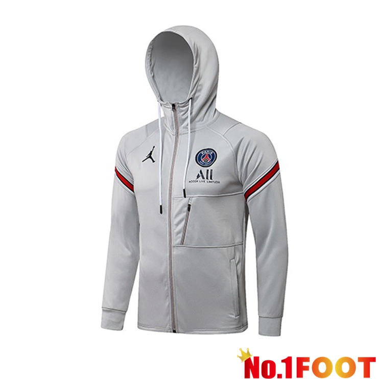 Jordan PSG Training Jacket Hoodie Grey 2021/2022