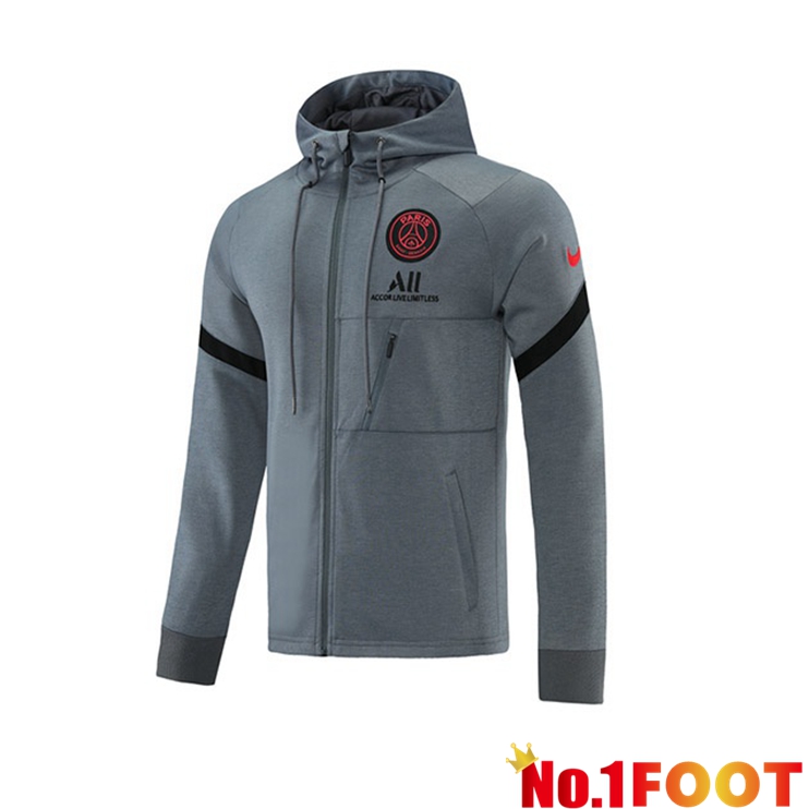 Jordan PSG Training Jacket Hoodie Grey 2021/2022