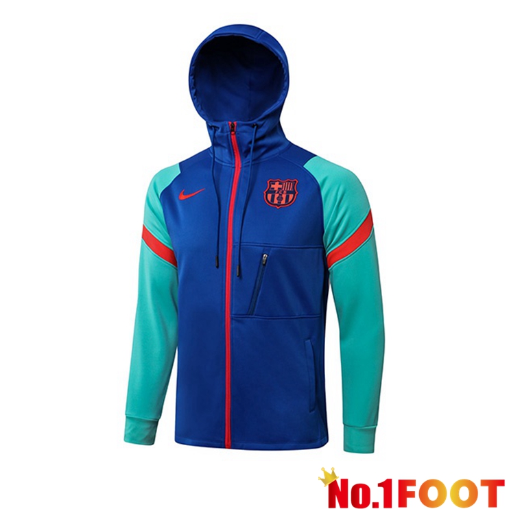 FC Barcelona Training Jacket Hoodie Blue Green 2021/2022