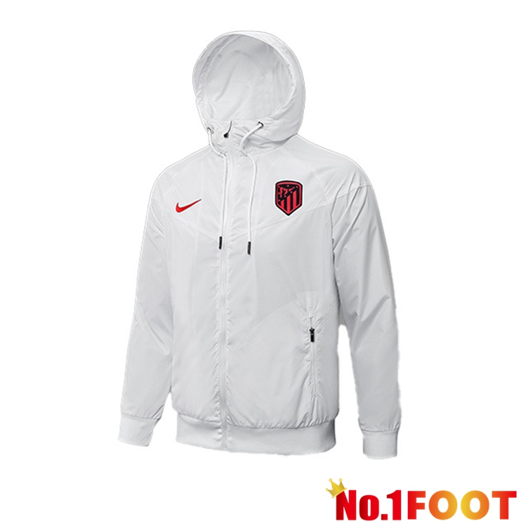 Atletico Madrid Training Jacket Hoodie White 2021/2022 - Click Image to Close