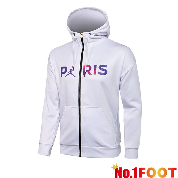 Jordan PSG Training Jacket Hoodie White Purple 2021/2022