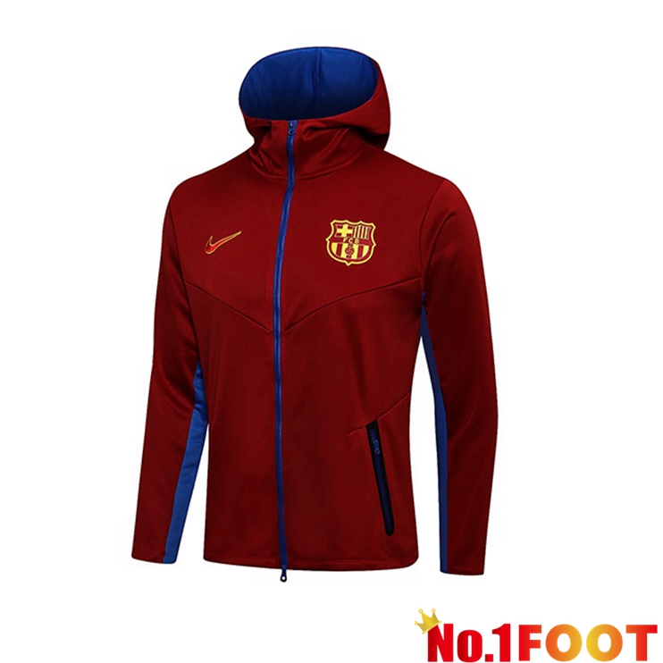 FC Barcelona Training Jacket Hoodie Red 2021/2022