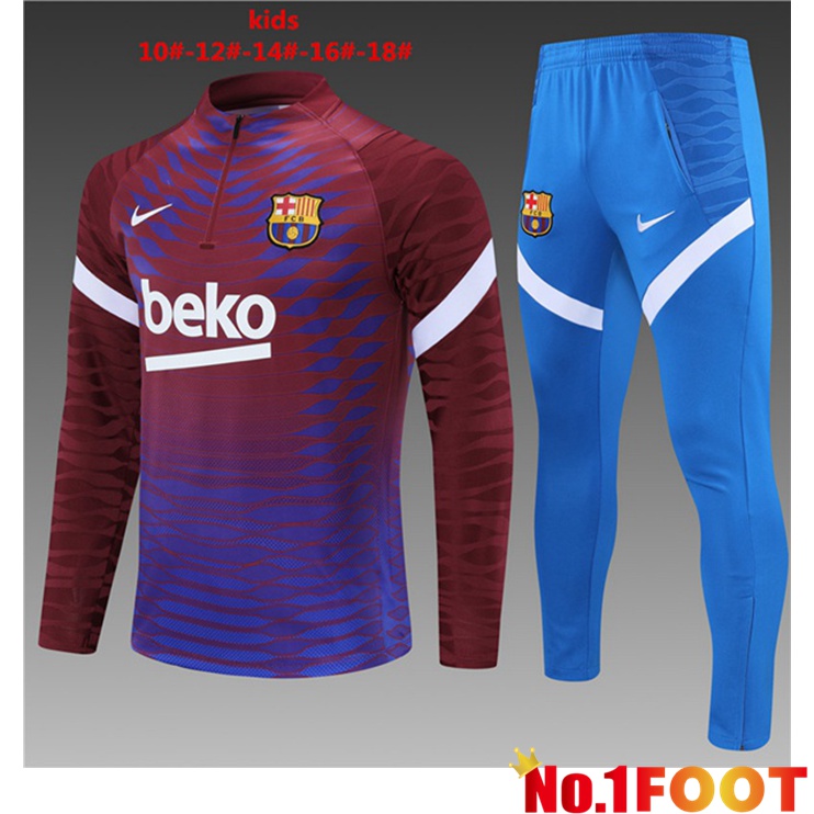 FC Barcelona Kids Training Tracksuit Red Blue 2021/2022