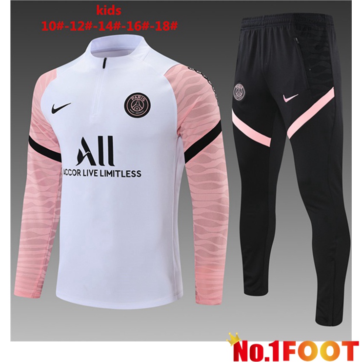 Paris PSG Kids Training Tracksuit White Rose 2021/2022