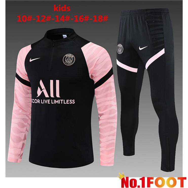 Paris PSG Kids Training Tracksuit Black Rose 2021/2022