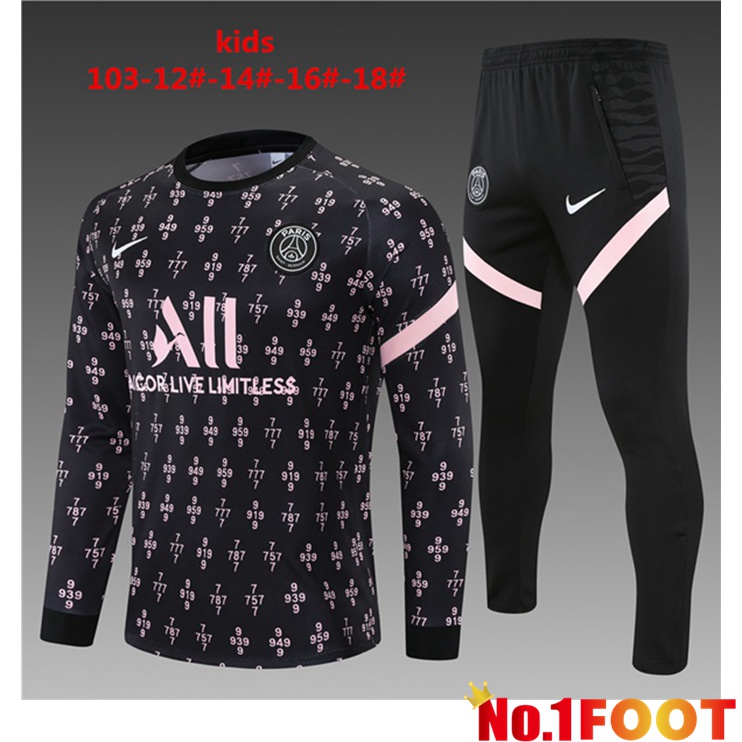 Paris PSG Kids Training Tracksuit Black 2021/2022