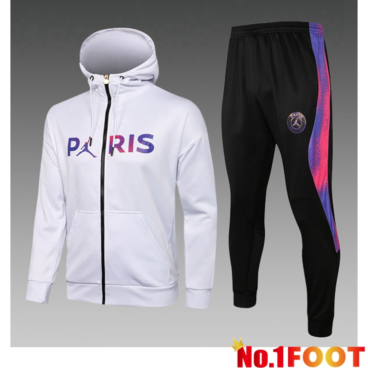 Jordan PSG Kids Training Tracksuit Hoodie White 2021/2022