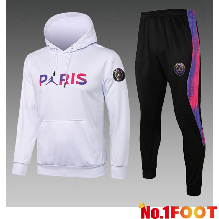 Jordan PSG Kids Training Tracksuit Hoodie White 2021/2022