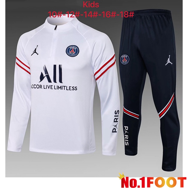 Jordan PSG Kids Training Tracksuit White 2021/2022