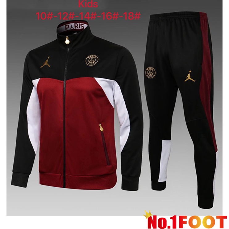 Jordan PSG Kids Training Tracksuit Black Red 2021/2022