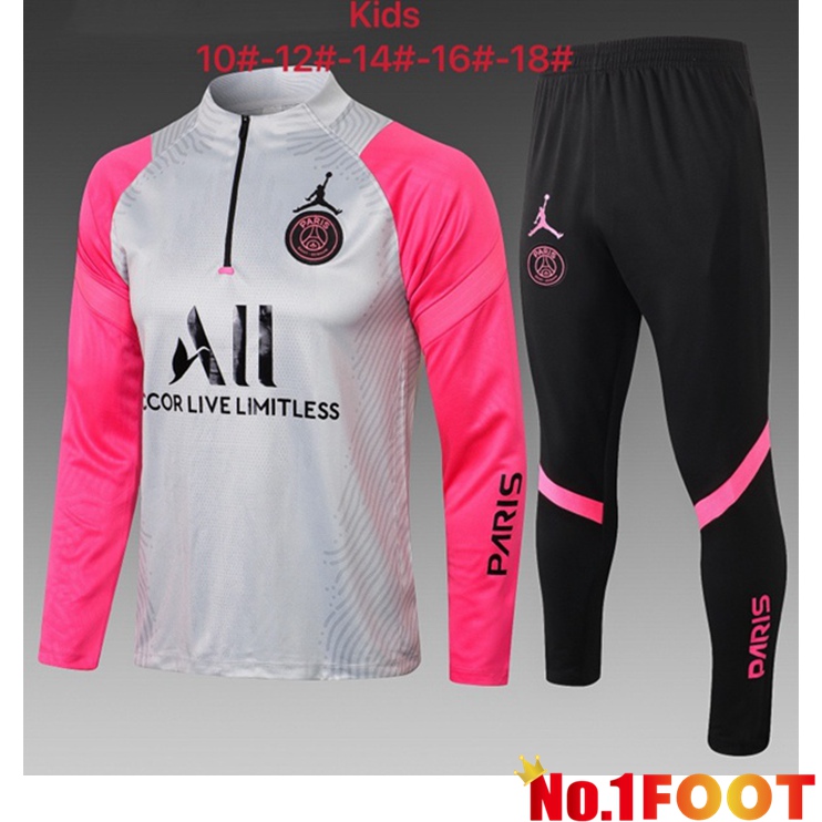 Jordan PSG Kids Training Tracksuit Rose Grey 2021/2022