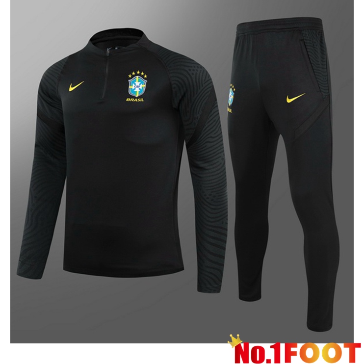 Brazil Kids Training Tracksuit Black 2021/2022