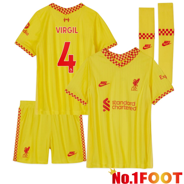 FC Liverpool (VIRGIL 4) Kids Third Jersey Yellow 2021/2022