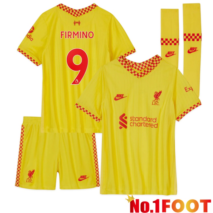 FC Liverpool (FIRMINO 9) Kids Third Jersey Yellow 2021/2022