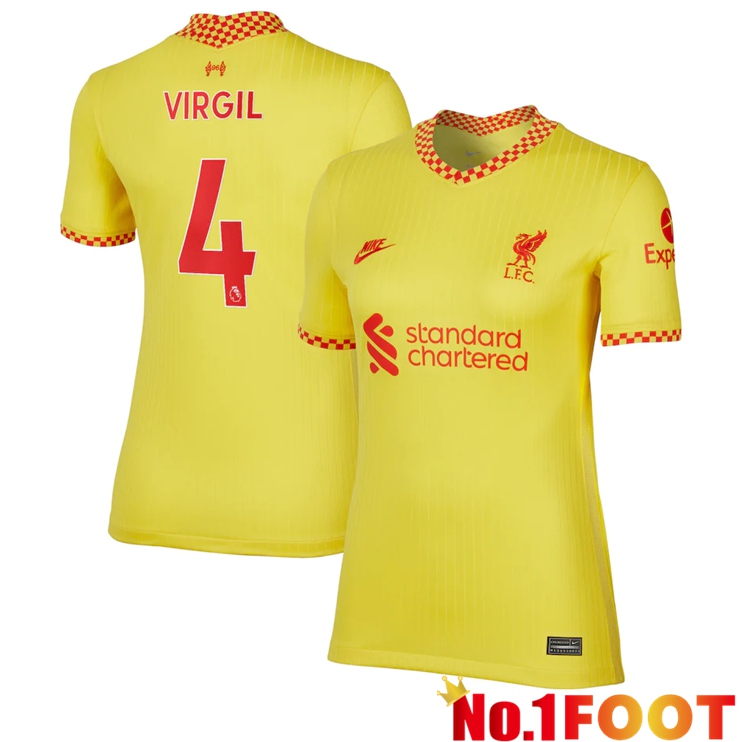 FC Liverpool (VIRGIL 4) Womens Third Jersey Yellow 2021/2022