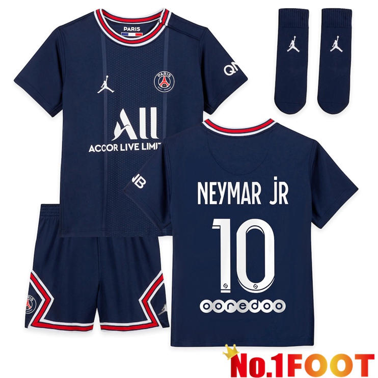 Paris Saint Germain (NEYMAR JR 10) Kids Home Jersey Blue 2021/2022