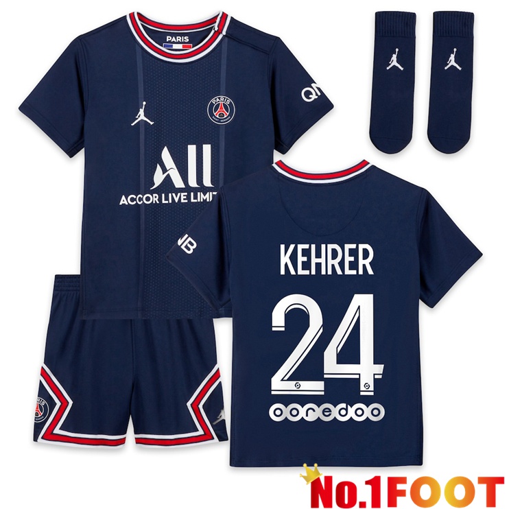 Paris Saint Germain (Kehrer 24) Kids Home Jersey Blue 2021/2022