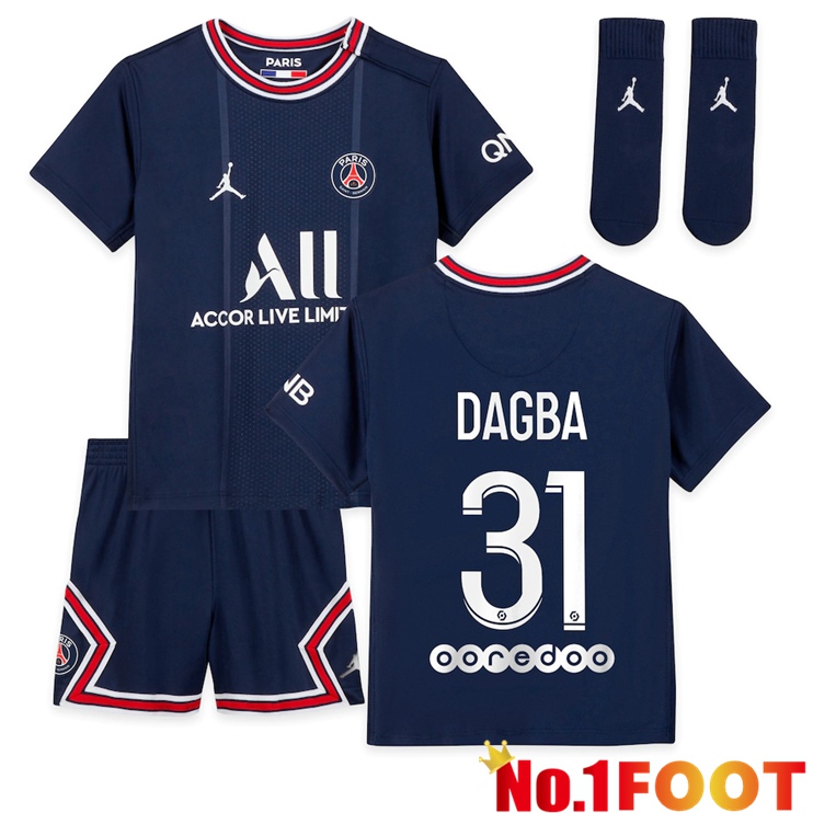 Paris Saint Germain (Dagba 31) Kids Home Jersey Blue 2021/2022