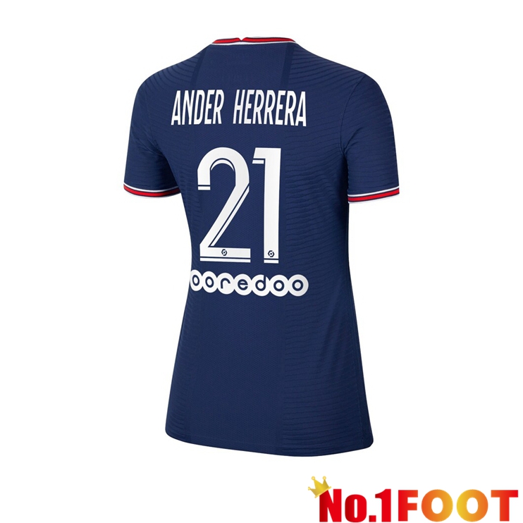 Paris Saint Germain（Ander Herrera 21）Womens Home Jersey Blue 2021/2022