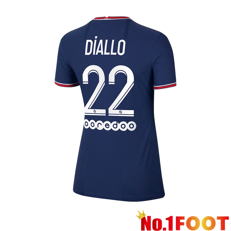 Paris Saint Germain（Diallo 22）Womens Home Jersey Blue 2021/2022