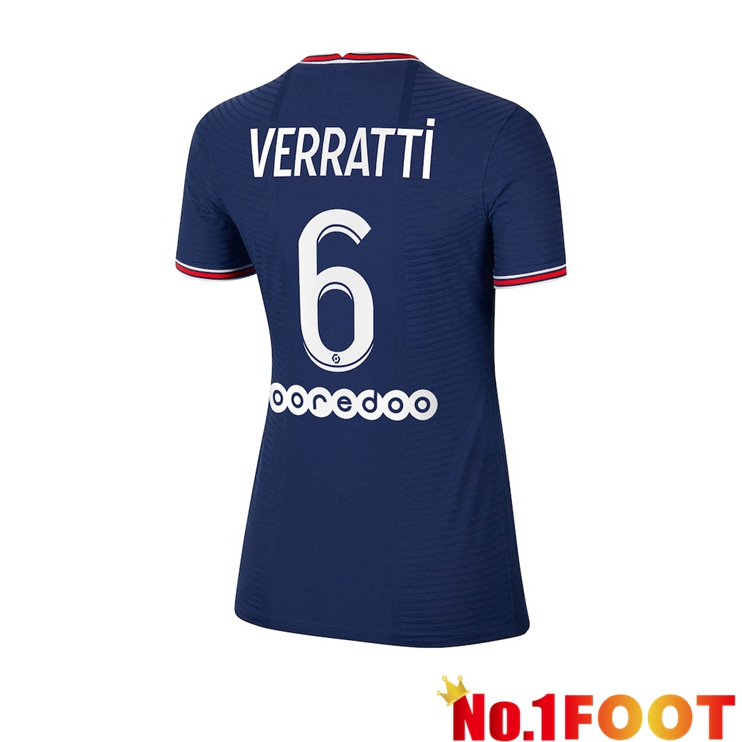 Paris Saint Germain（Verratti 6）Womens Home Jersey Blue 2021/2022