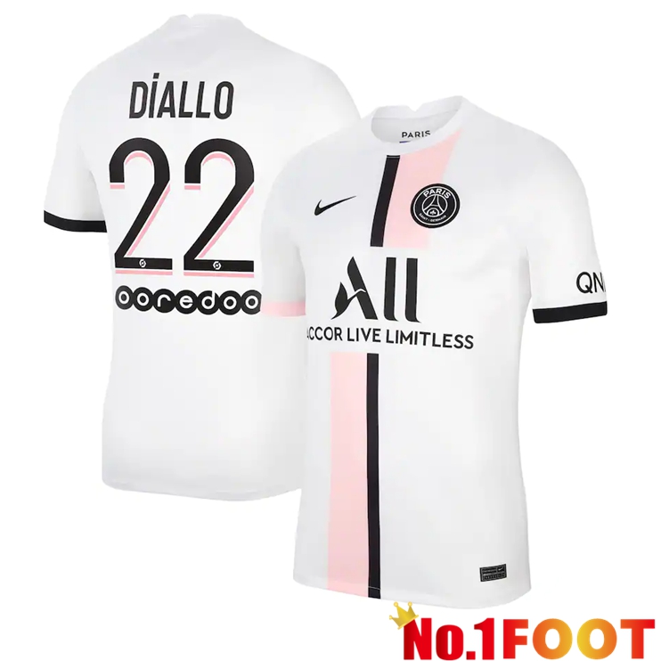 Paris Saint Germain (Diallo 22) Away Jersey White 2021/2022