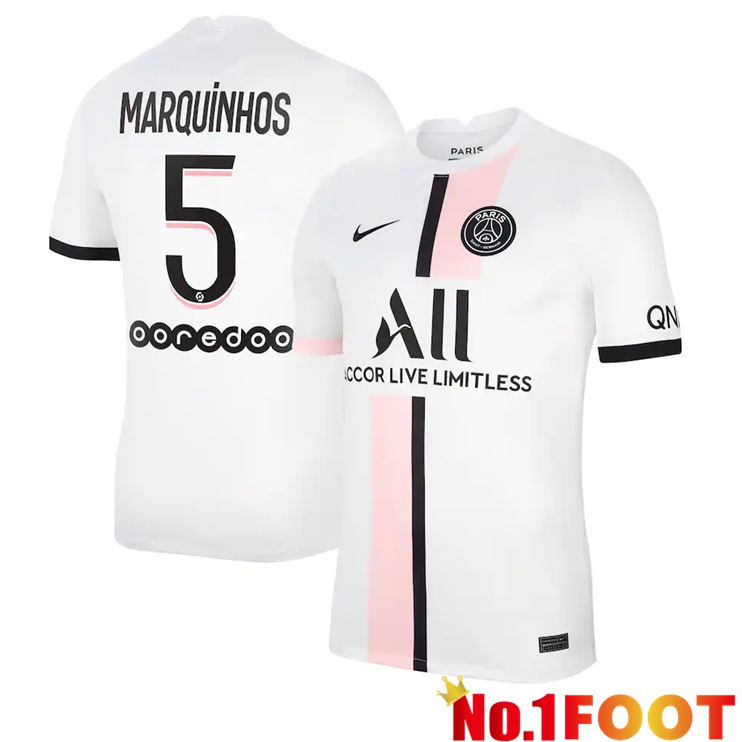 Paris Saint Germain (Marquinhos 5) Away Jersey White 2021/2022