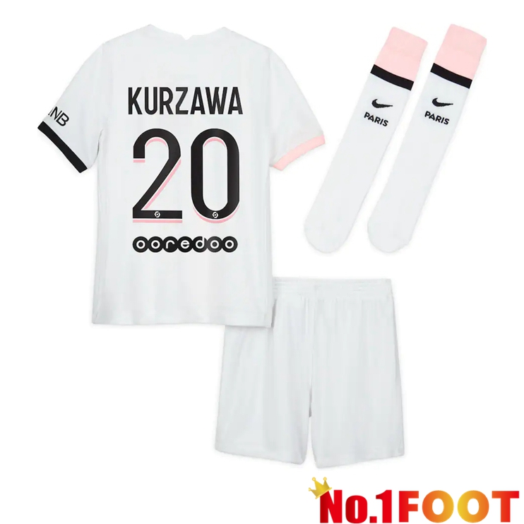 Paris Saint Germain (Kurzawa 20) Kids Away Jersey White 2021/2022