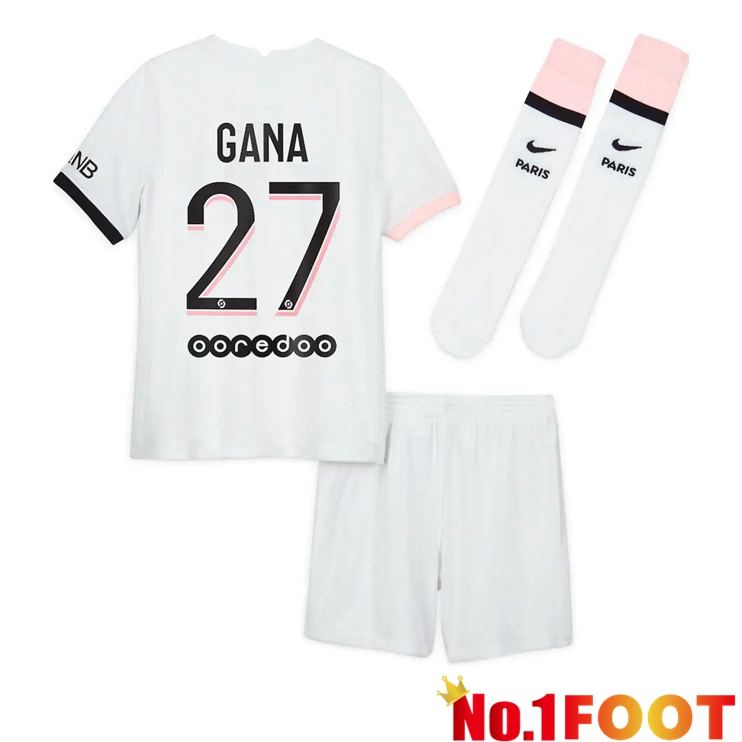 Paris Saint Germain (Gana 27) Kids Away Jersey White 2021/2022