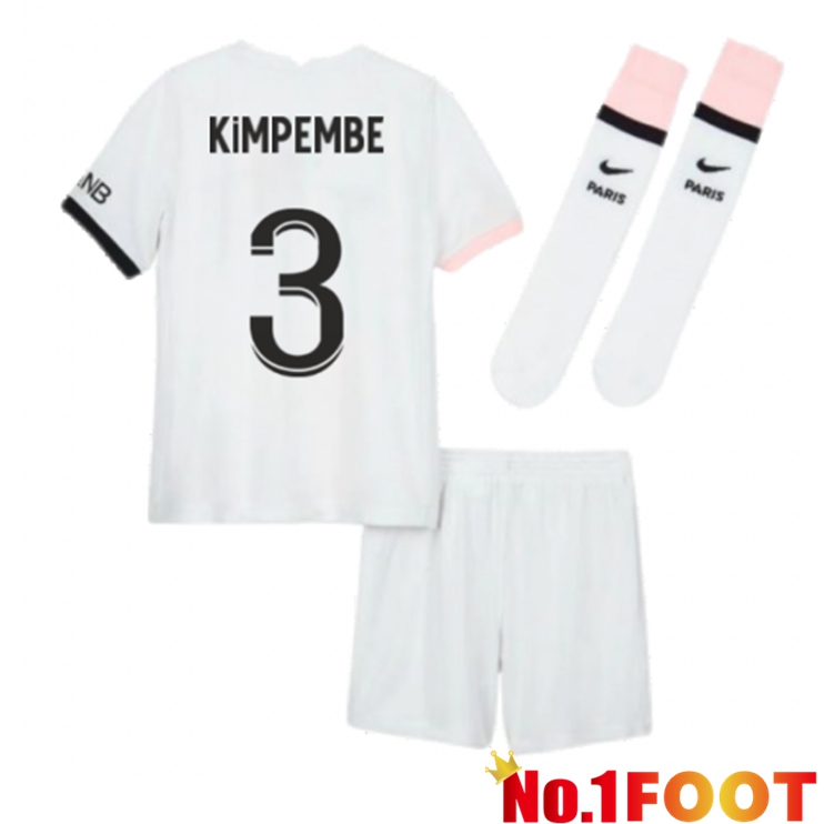 Paris Saint Germain (Kimpembe 3) Kids Away Jersey White 2021/2022