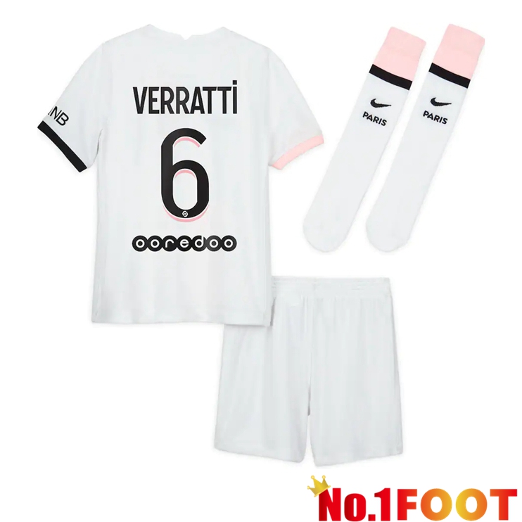 Paris Saint Germain (VERRATTI 6) Kids Away Jersey White 2021/2022