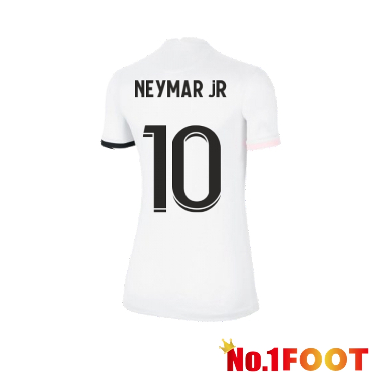 Paris Saint Germain（Neymar Jr 10）Womens Away Jersey White 2021/2022