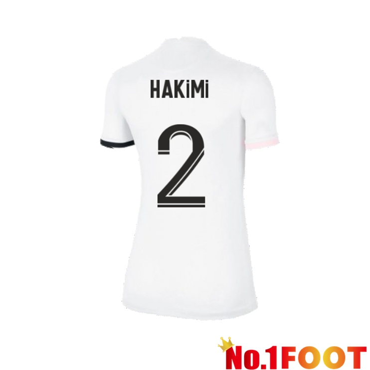 Paris Saint Germain（Hakimi 2）Womens Away Jersey White 2021/2022