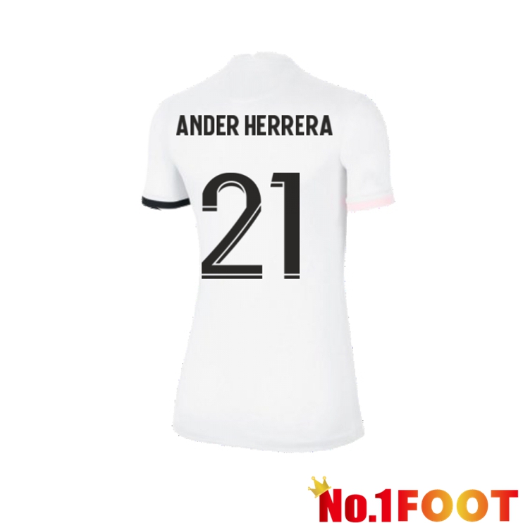 Paris Saint Germain（Ander Herrera 21）Womens Away Jersey White 2021/2022